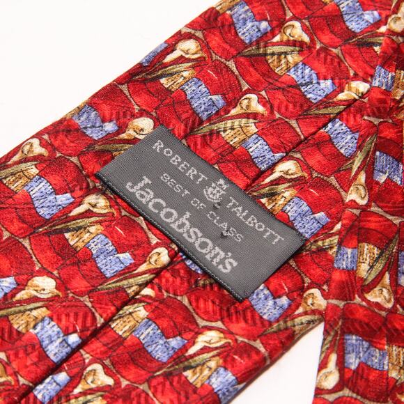 Vintage Robert Talbott Abstract Print Hand Sewn Silk Tie 4" x 57" - Picture 6 of 7